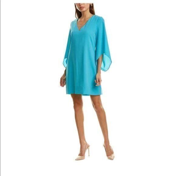 Crosby By Mollie Burch Green Dress Xs Mini Long Sleeve V Neck Olivia Bell Flare